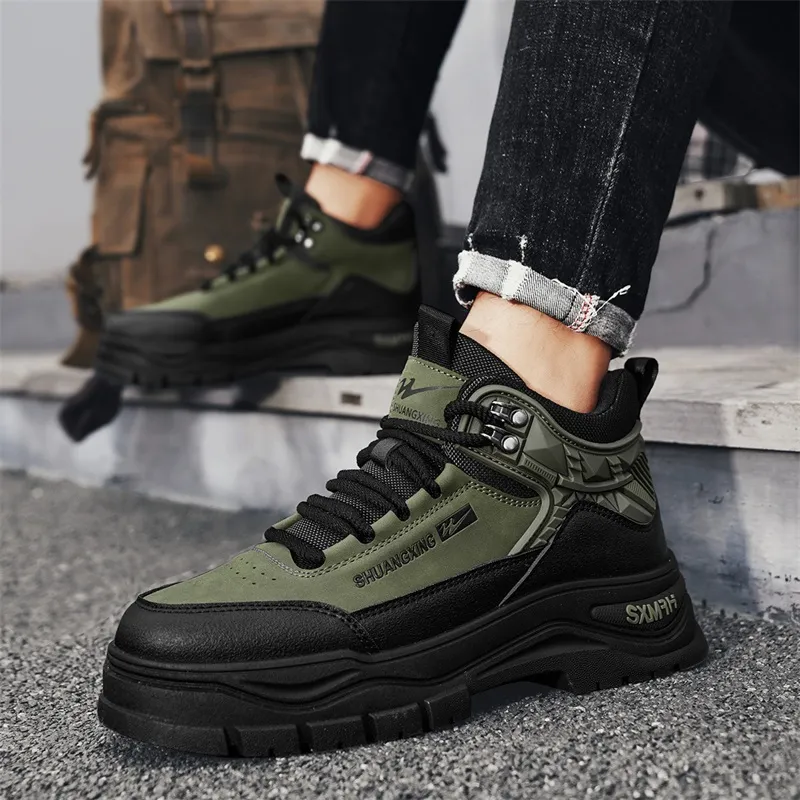 Binary Short Mid Calf Martin Boot Men's Black Green-7