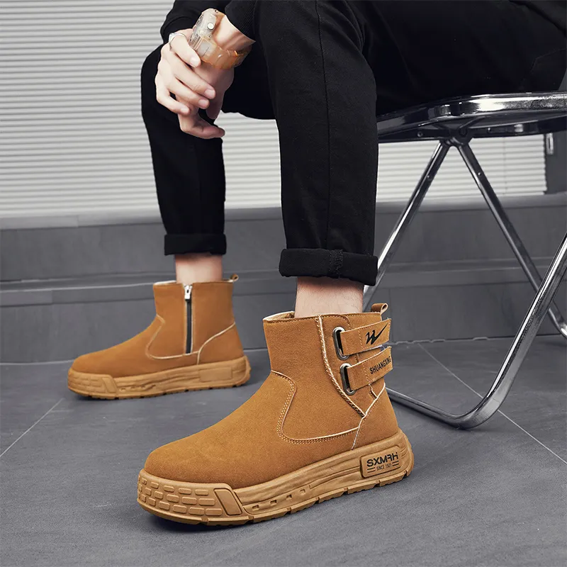 Binary Thermal Waterproof Abrasion Resistant Short Snow Boots Men's Earth Yellow-7