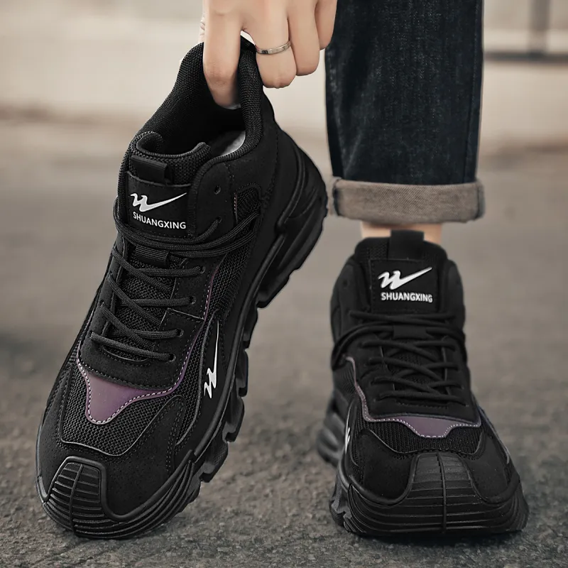 Binary Mid Top Skateboard Shoes Men's Black-6