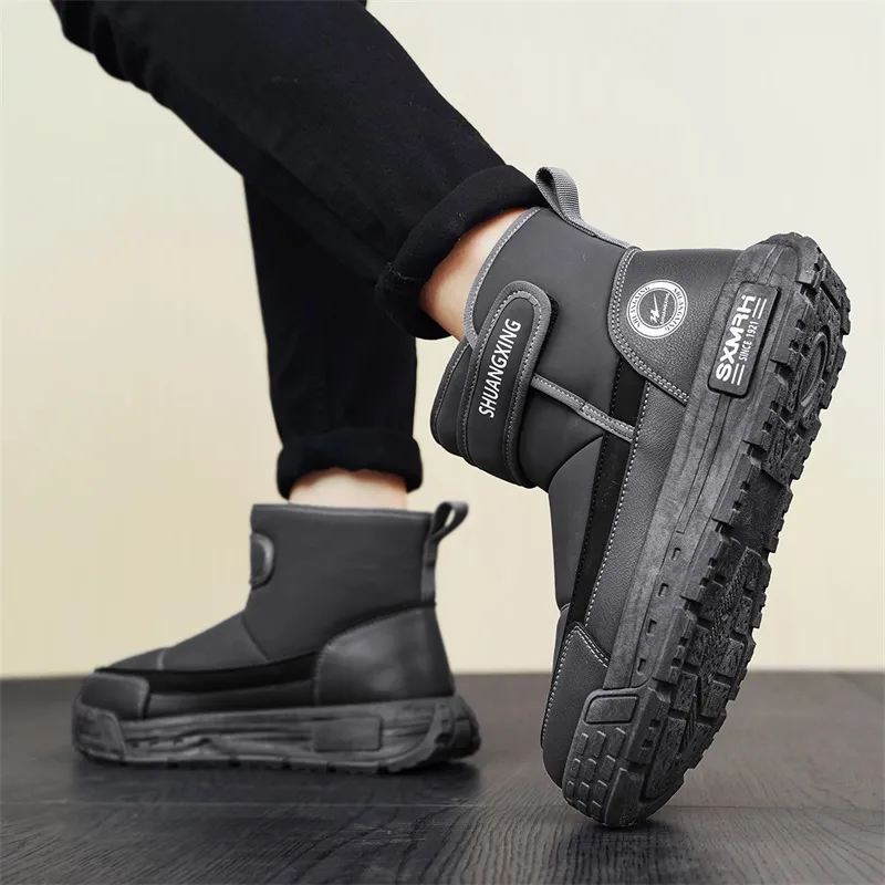 Binary Short Mid Calf Snow Boots Men's Gray-6