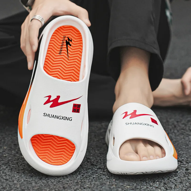 Binary Slide Slippers Men Orange-9