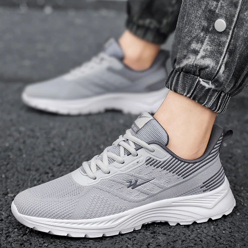 Binary Low Top Running Shoes Men's Light Gray-3