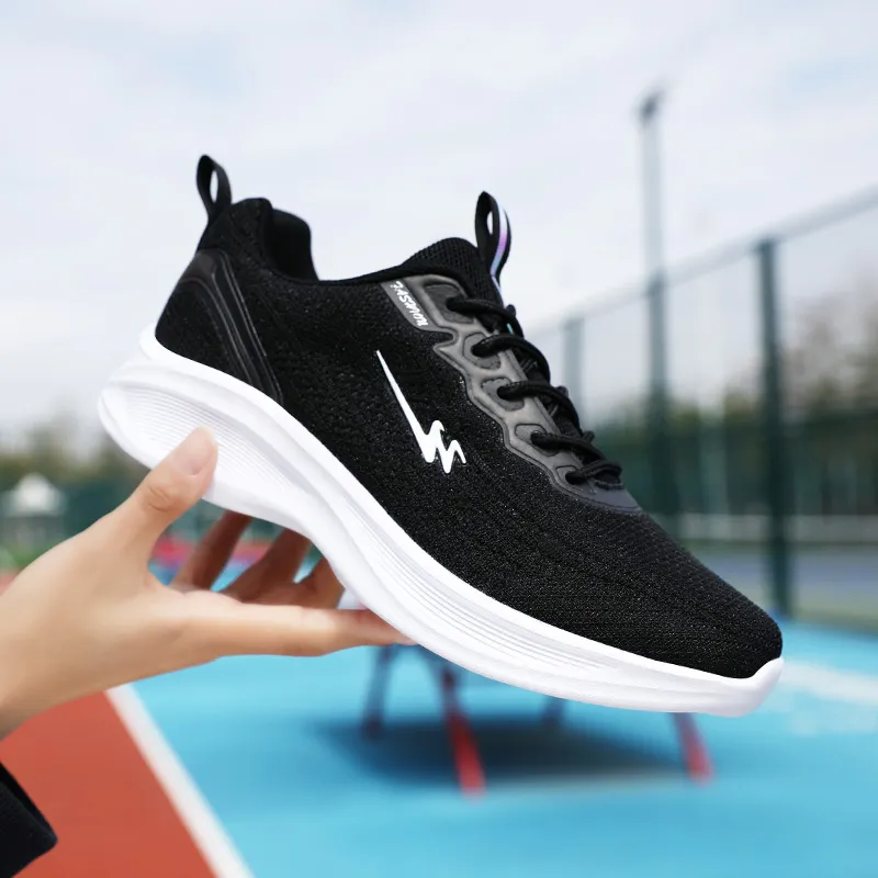 Binary Cushioning, Lightweight, Breathable, Slip Resistant Low Top Running Shoes Women's Black White-5