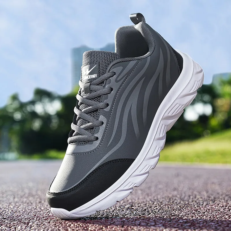Binary Cushioning, Rebound, Lightweight, Anti slip Low Top Running Shoes Men's Gray-3
