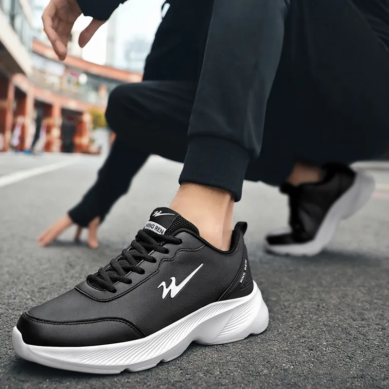 Binary Lightweight Rebound Low Top Casual Shoes Men's Black White-8