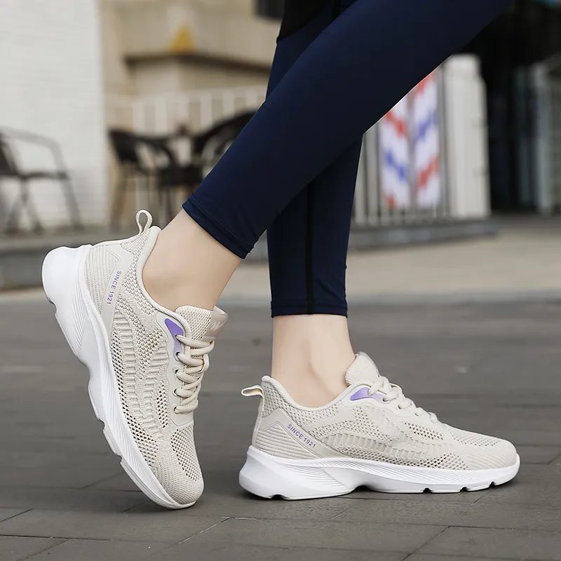 Binary Shock Absorbing, Non Slip, Wear Resistant, Breathable And Lightweight Low Top Running Shoes Women's-6