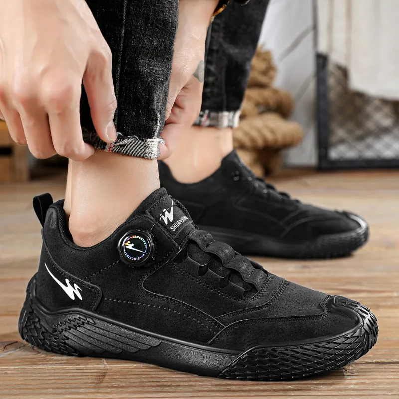 Binary Slip Resistant, Abrasion Resistant, Lightweight Low Top Casual Shoes Men's Black-11