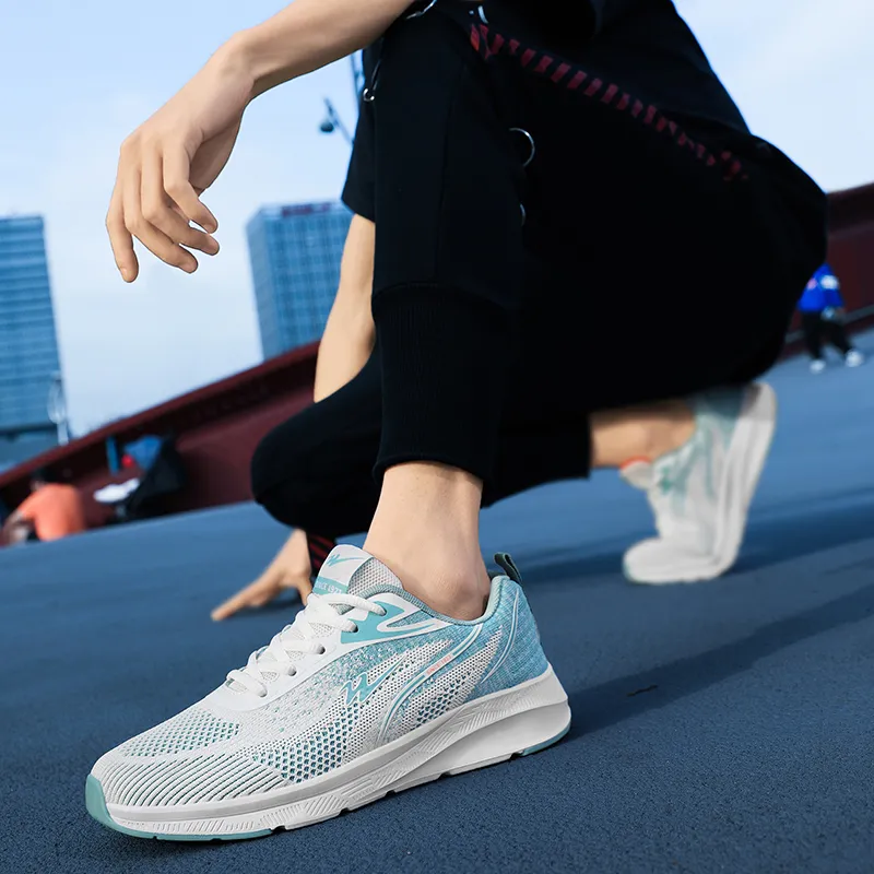 Binary Shock Absorbing, Non Slip, Wear Resistant, Breathable And Lightweight Low Top Running Shoes Men's Blue-4