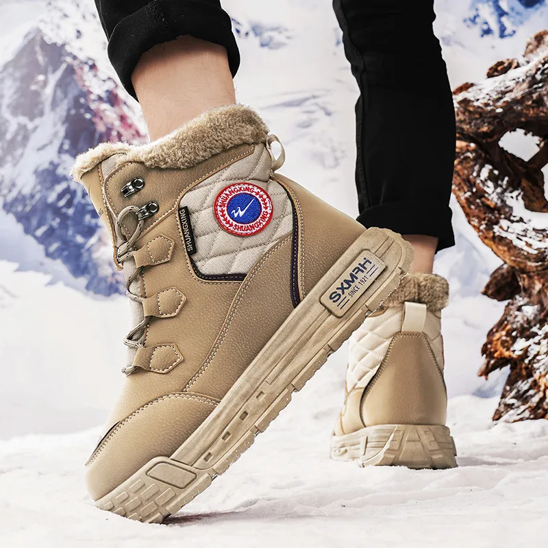 Binary Warm Wear Resistant Height Increasing Short Martin Boot Men's Khaki-4