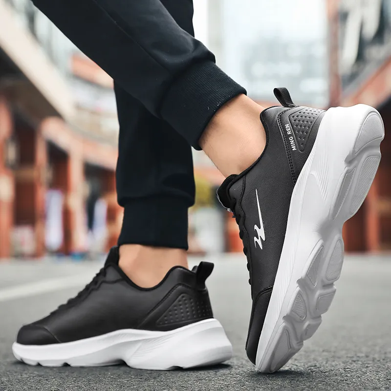 Binary Lightweight Rebound Low Top Casual Shoes Men's Black White-4