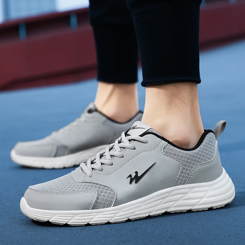 Binary Low Top Running Shoes Men's Light Gray-4