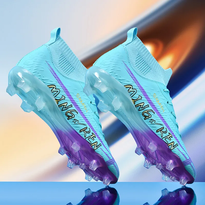 Binary Cushioning, Slip Resistant, Lightweight Soccer Shoes Unisex Blue-2