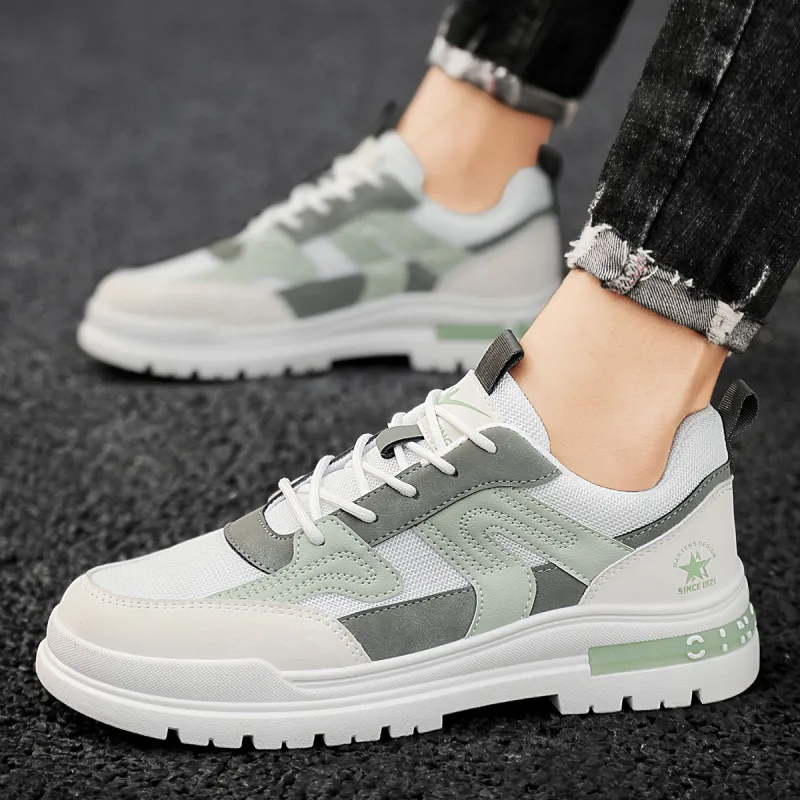 Binary Ankle Boots Low Top Men's White Green-6