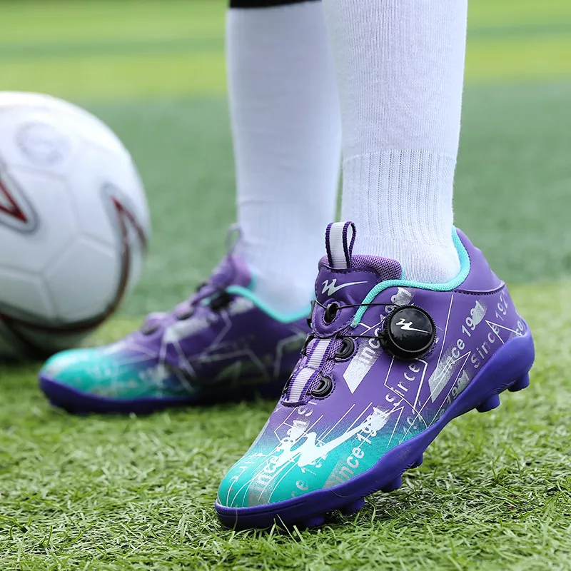 Binary Soccer Shoes Women's Low Top Purple Blue-10