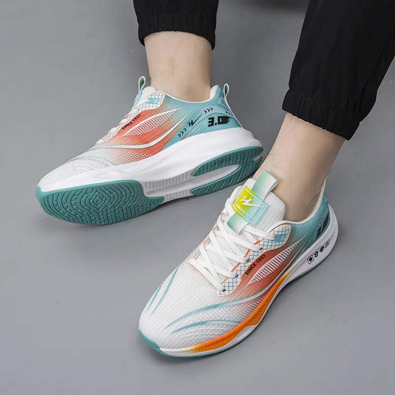 Binary Running Shoes Unisex White Orange-3