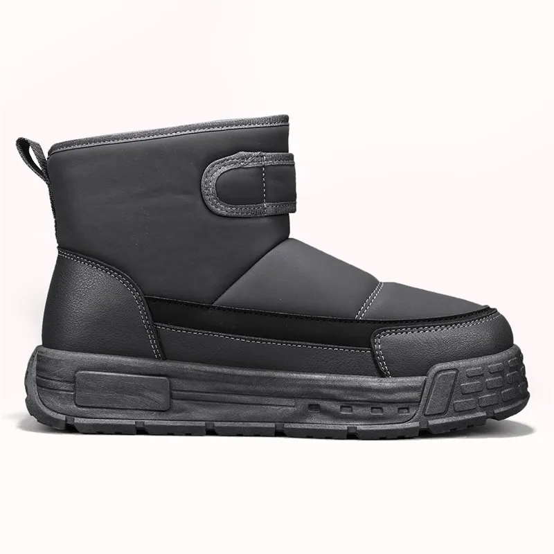 Binary Short Mid Calf Snow Boots Men's Gray-2