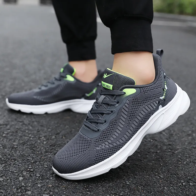 Binary Cushioning Anti-Slip Wear-Resistant Breathable Lightweight Rebound Low-Top Running Shoes Men's Dark Gray-3