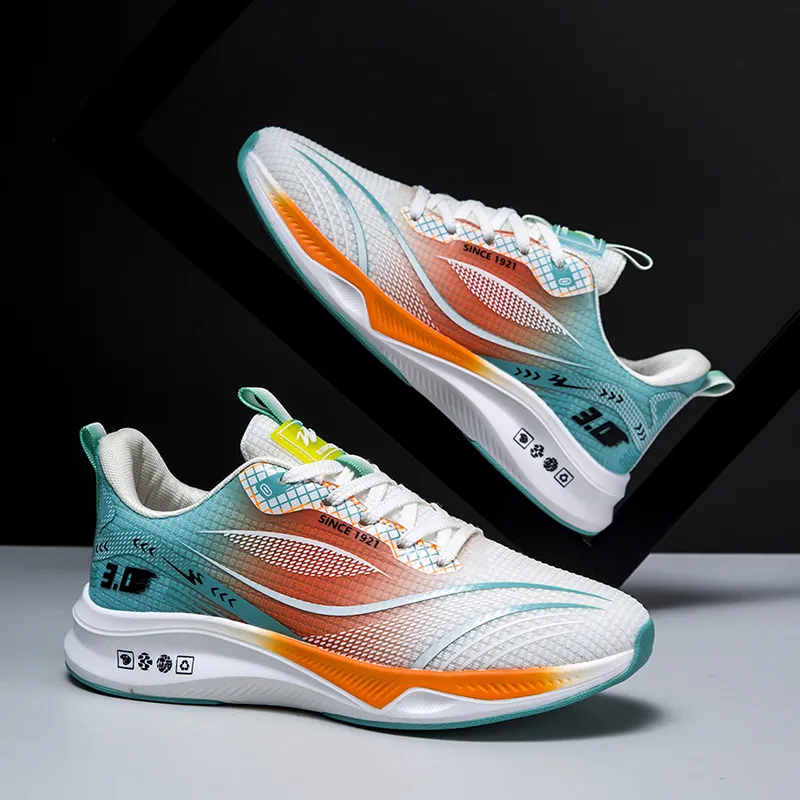 Binary Running Shoes Unisex White Orange-1