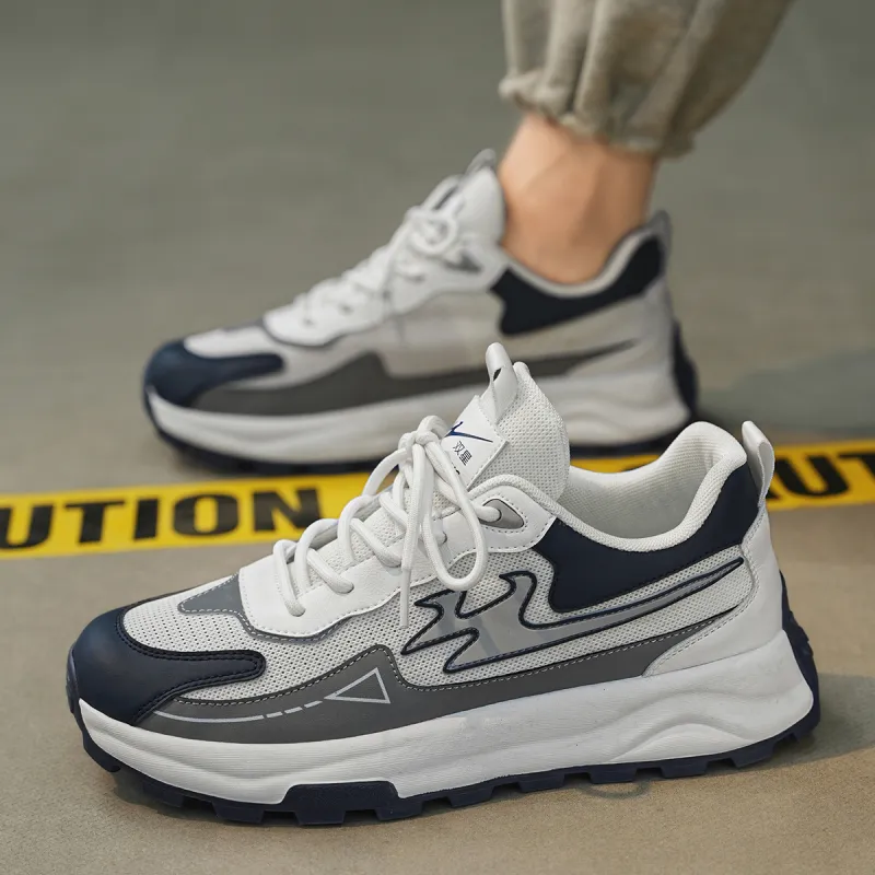 Binary Chunky Sneakers Men Low Top Gray-10