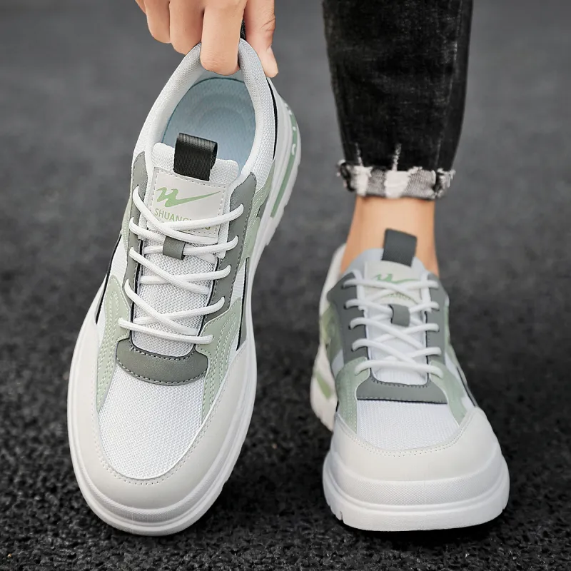 Binary Ankle Boots Low Top Men's White Green-7