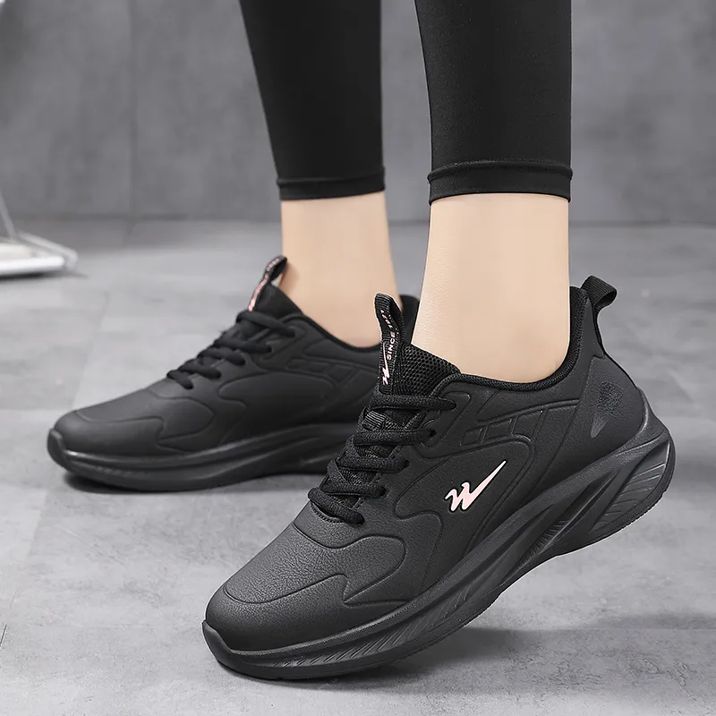 Binary Cushioning, Breathable, Lightweight Low Top Casual Shoes Women's Black Rose Red-2
