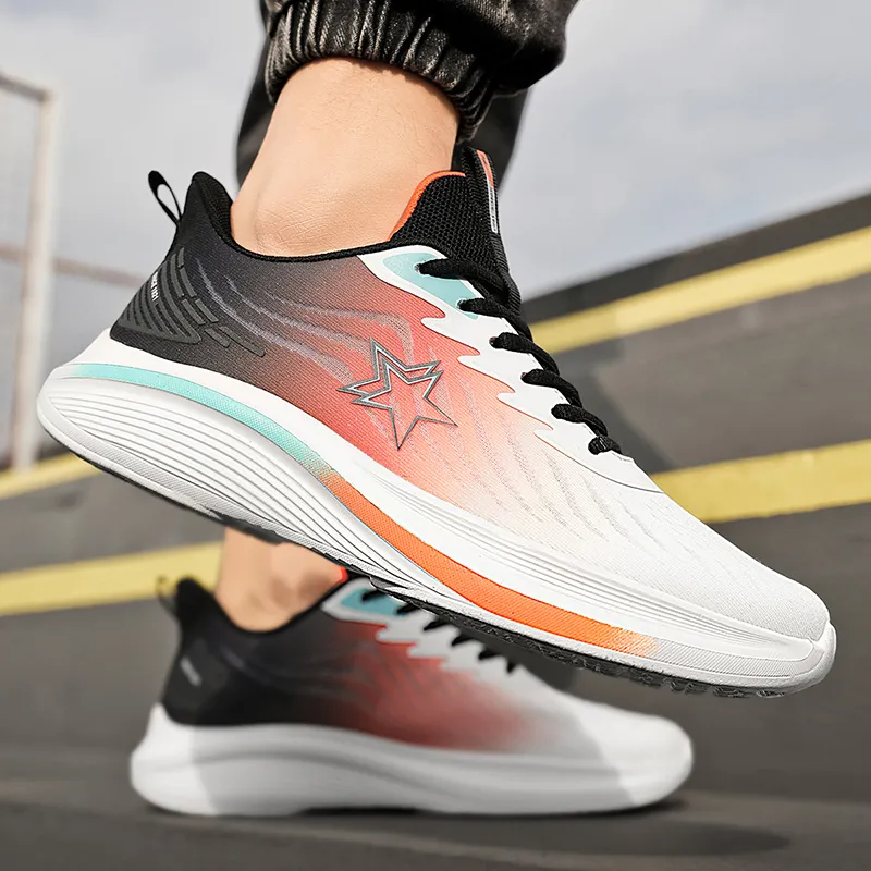 Binary Running Shoes Men Low Top Orange/Blue-7