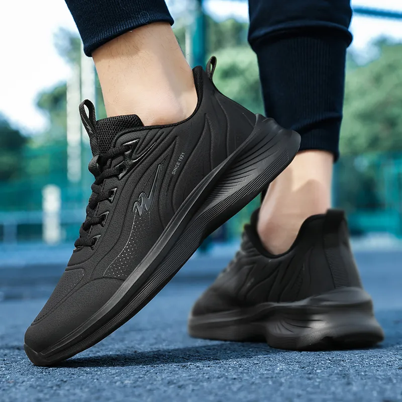 Binary Low Top Running Shoes Men's Black Warrior-8
