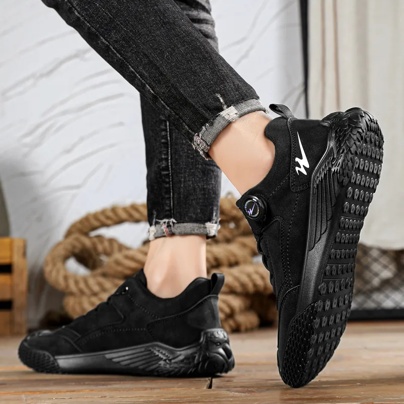 Binary Slip Resistant, Abrasion Resistant, Lightweight Low Top Casual Shoes Men's Black-8