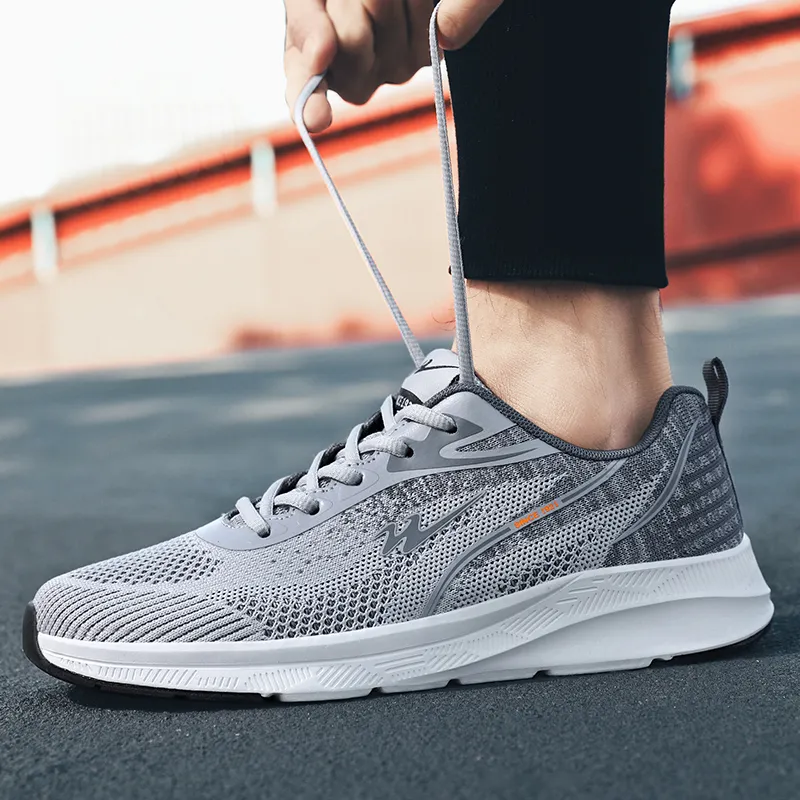 Binary Shock Absorbing, Non Slip, Wear Resistant, Breathable And Lightweight Low Top Running Shoes Unisex Gray-5