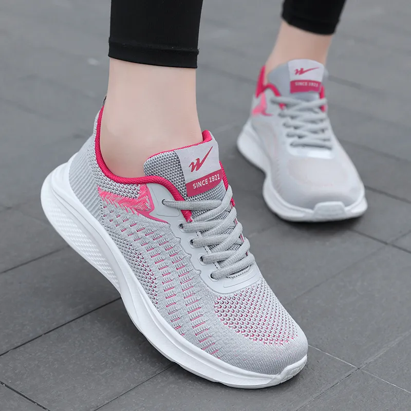 Binary Shock Absorbing, Non Slip, Wear Resistant, Breathable And Lightweight Low Top Running Shoes Women's Gray-6