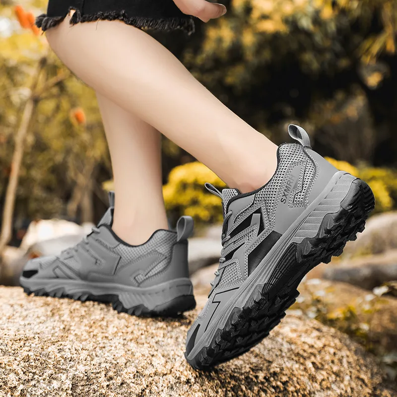 Binary Cushioning Abrasion Resistant Lightweight Breathable Slip Resistant Low Top Outdoor Shoes Men's Dark Gray-6