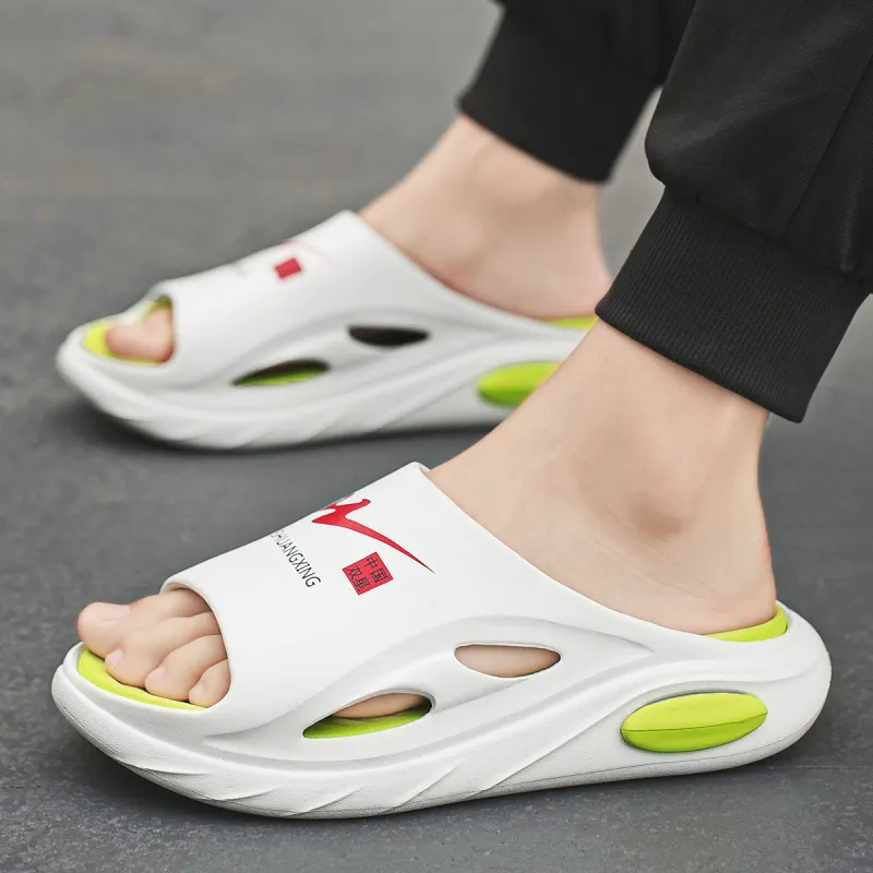 Binary Quiet Slip Resistant Odor Resistant Abrasion Resistant Quick Dry Antibacterial Massage Slide Slippers Men's-13