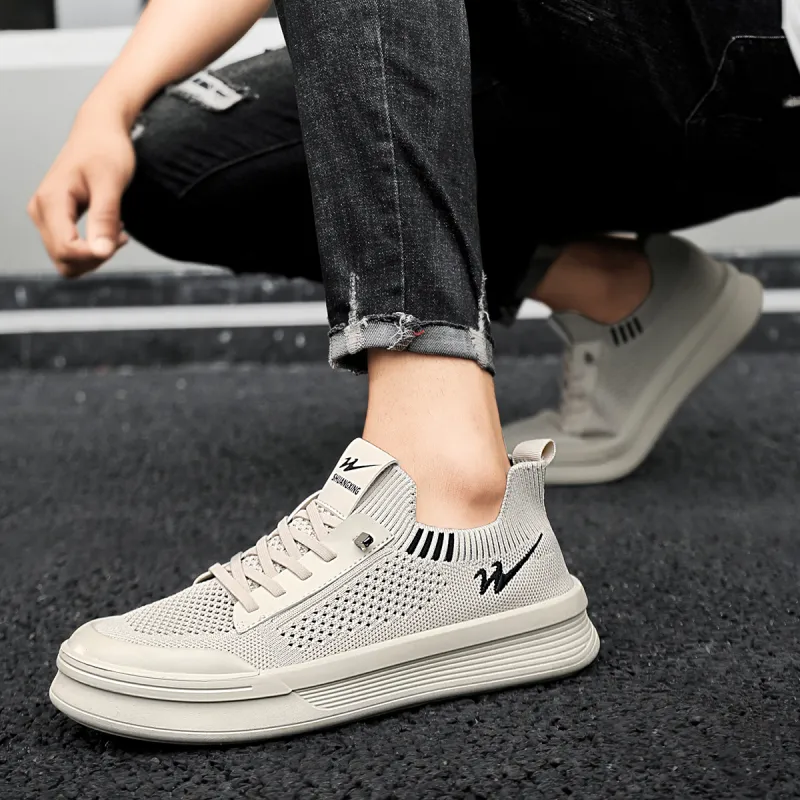 Binary Non slip Lightweight Low Top Casual Shoes Men's Beige-7