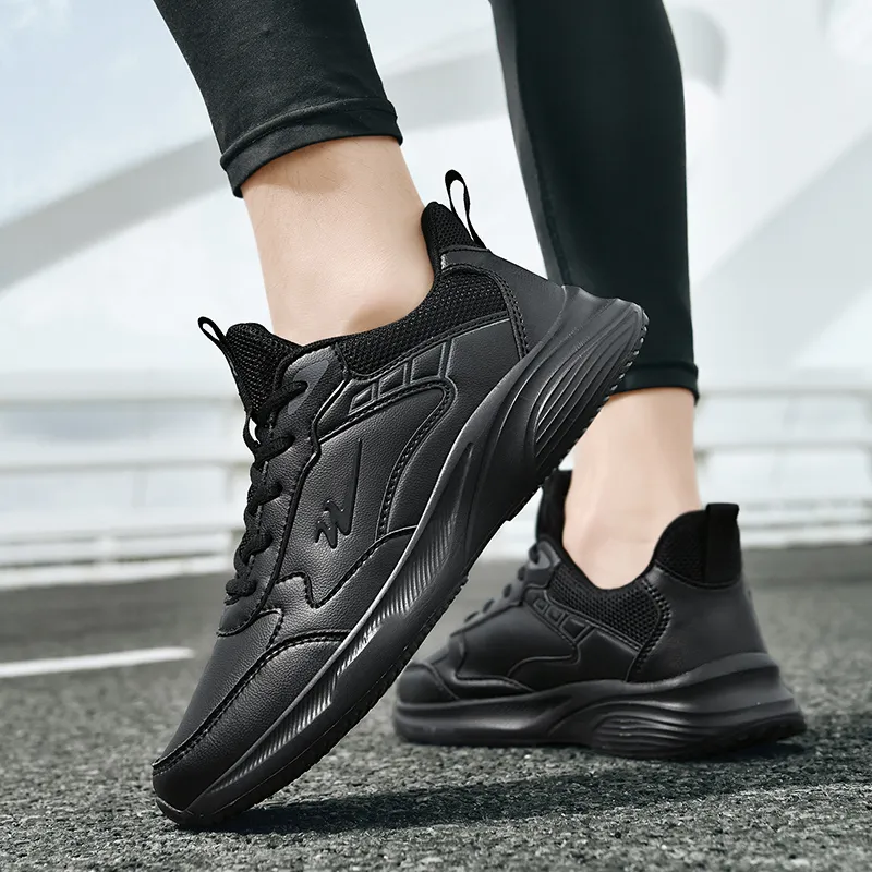 Binary Low Top Running Shoes Men's Black Warrior-6