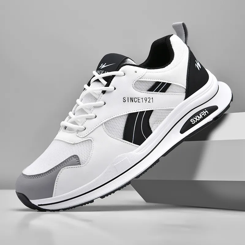 Binary Height Increasing, Lightweight, Breathable, Slip Resistant Low Top Casual Shoes Men's White-3