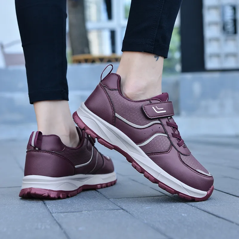 Binary Low Top Casual Shoes Women's Burgundy-7