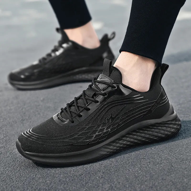 Binary Low Top Running Shoes Men's Black Warrior-5