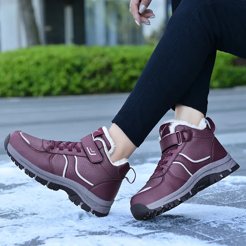 Binary Slip Resistant, Abrasion Resistant, Height Adjustable, Thermal High Top Casual Shoes Women's-12