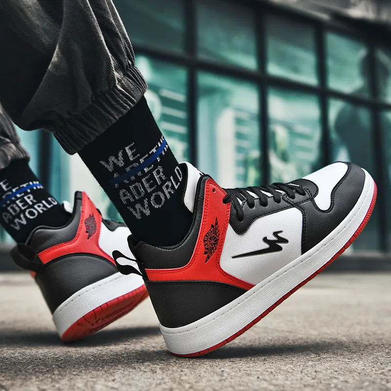Binary High Top Skateboard Shoes Men's Red-9