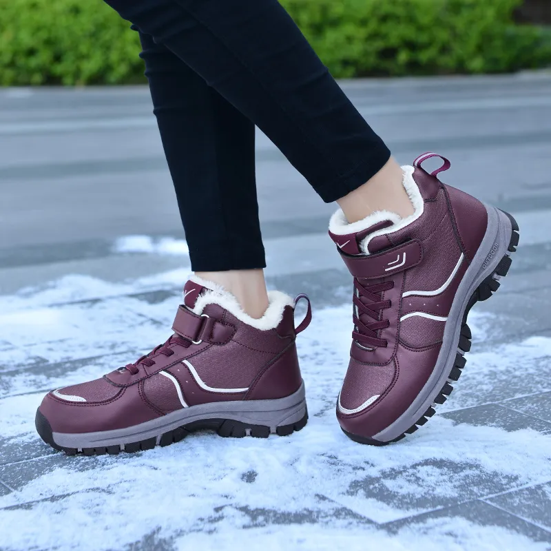 Binary Slip Resistant, Abrasion Resistant, Height Adjustable, Thermal High Top Casual Shoes Women's-8