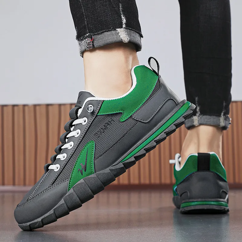 Binary Low Top Casual Shoes Men's Gray Green-11
