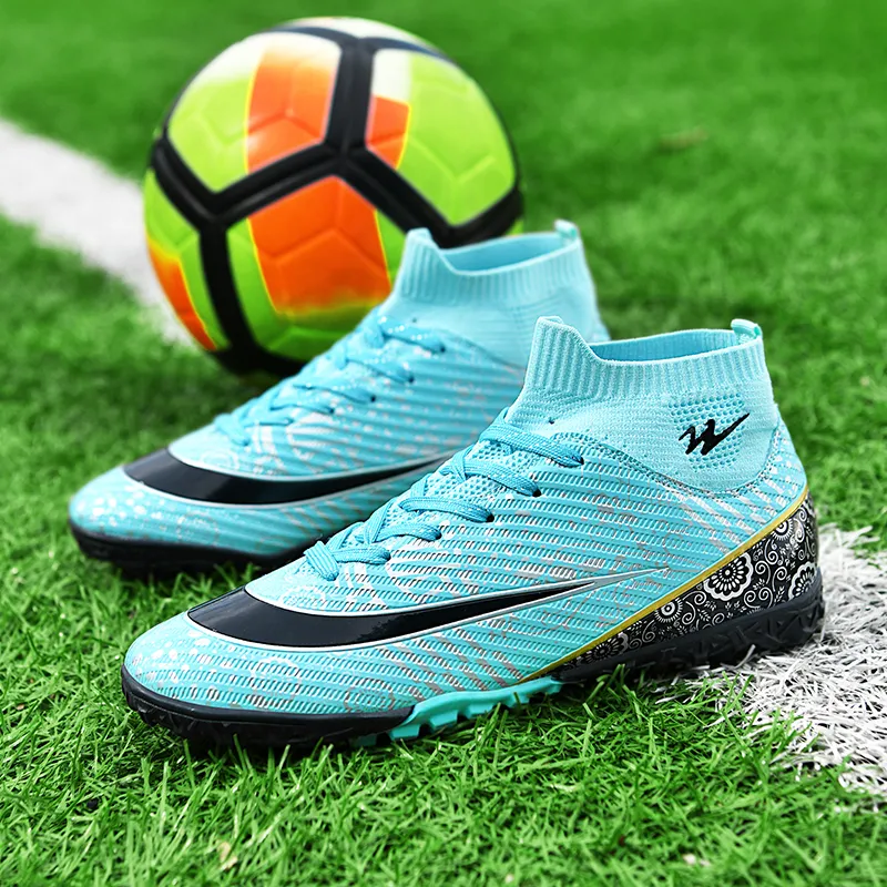 Binary TF Turf Cushioning Lightweight Soccer Shoes Unisex Aqua-2