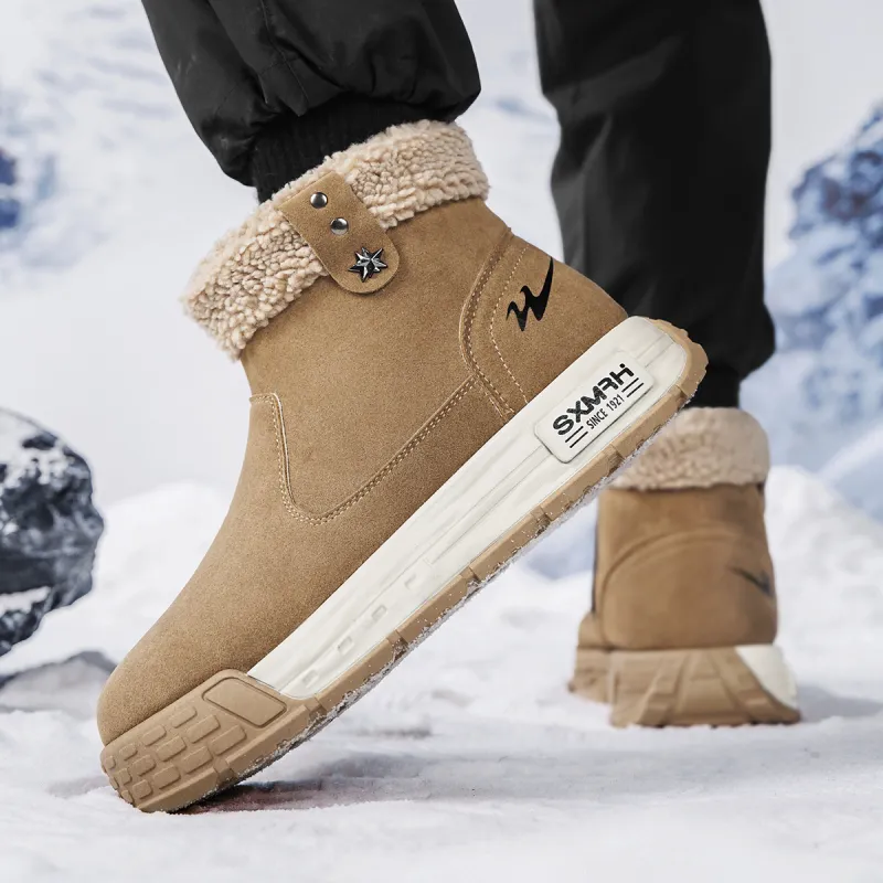Binary Warm Wear Resistant Cushioning Short Snow Boots Men's Khaki-5