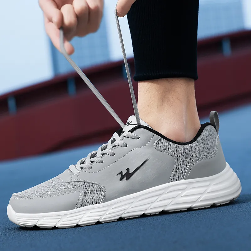 Binary Low Top Running Shoes Men's Light Gray-3