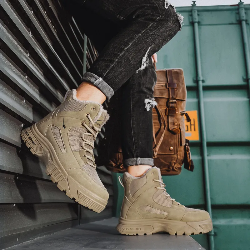 Binary Short Martin Boot 5.5CM Men's Khaki-7