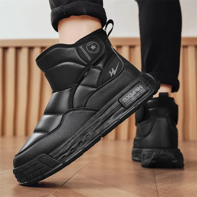 Binary Wear Resistant Cushioning Slip Resistant Coverage Short Snow Boots Men's Black-6