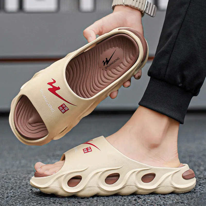 Binary Slide Slippers Men Black/White-7
