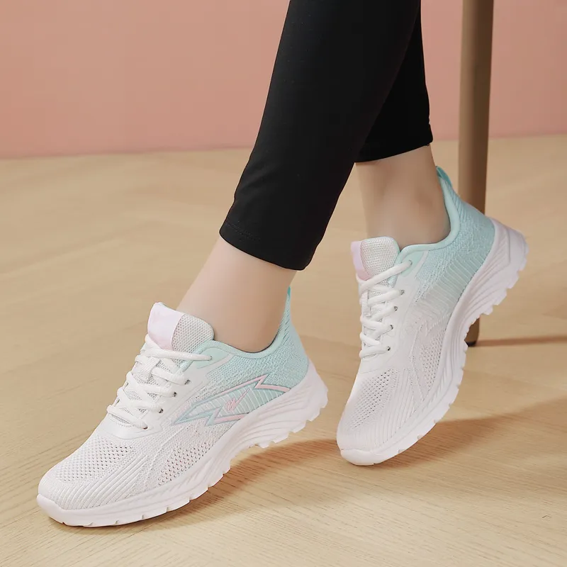 Binary Cushioning Breathable Support Low Top Casual Running Shoes Women's White Moon-10