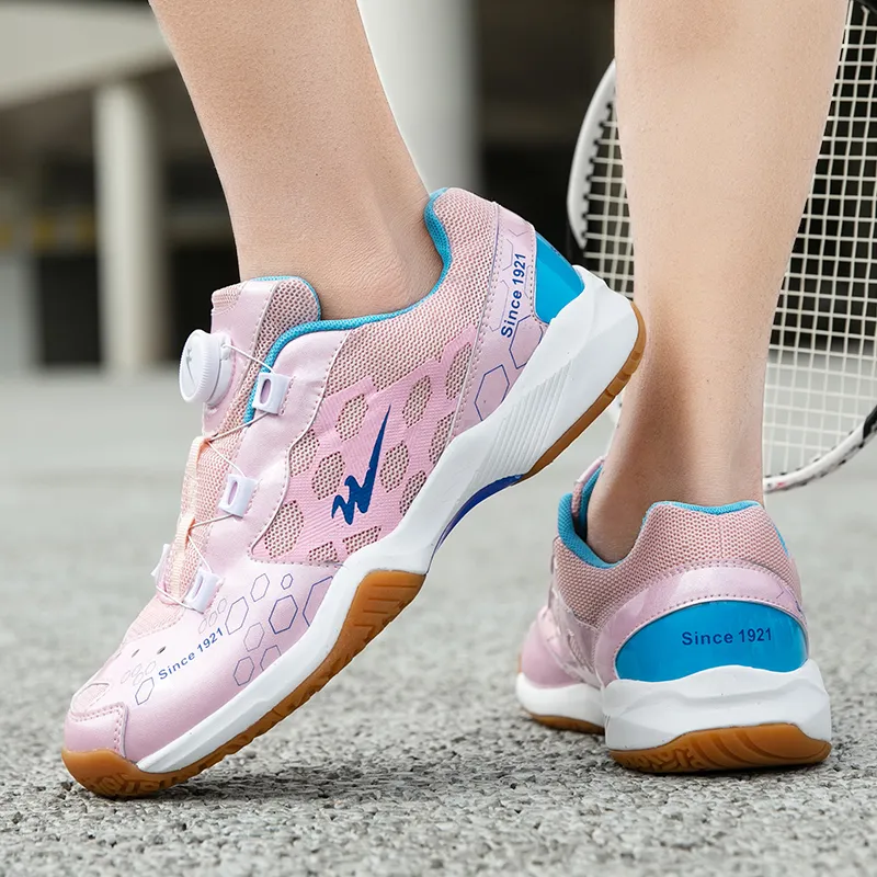 Binary Breathable And Lightweight Low Top Badminton Shoes Unisex Pink-7
