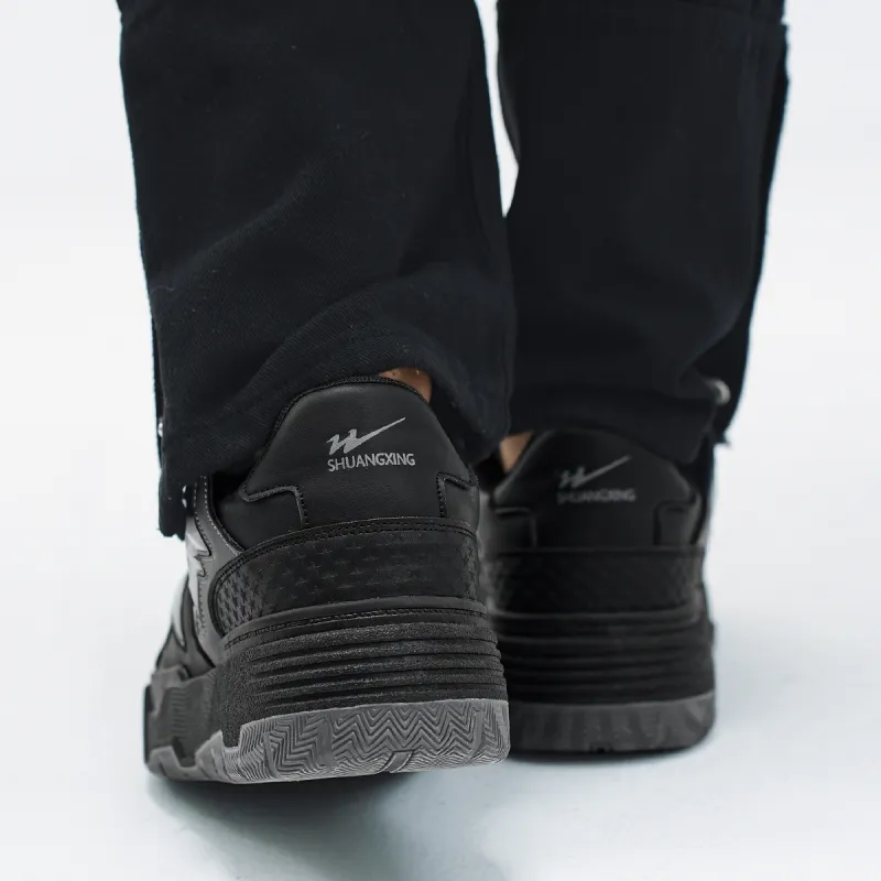 Binary Waterproof, Abrasion Resistant, Breathable, Height Increasing Low Top Skateboard Shoes Unisex Black White-10